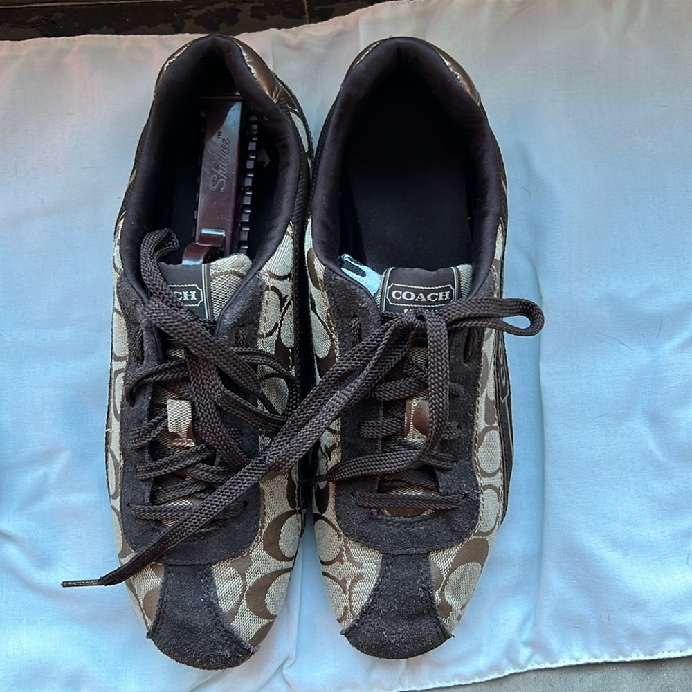 COACH Brown/Tan Hilary Tennis Shoe Women's Size 8M Style #A1337. - Picture 6 of 7